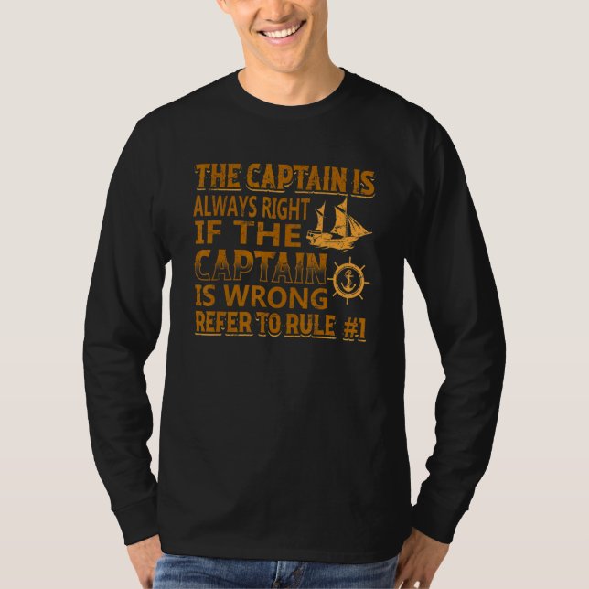 Boat Kapten Cruise Regler T Shirt (Framsida)