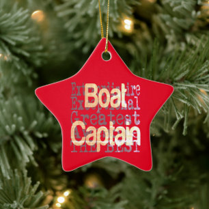 Boat Kapten Extraordinaire Julgransprydnad Keramik