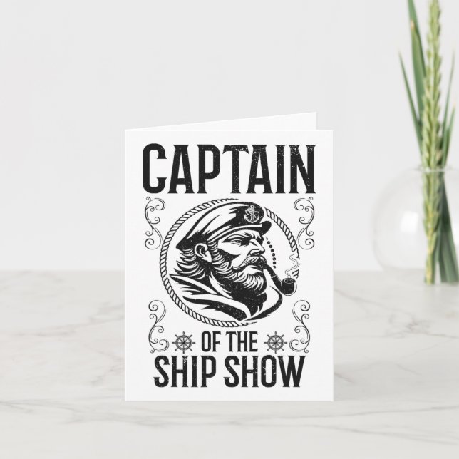 Boat Kapten Funny Boating Kort (Framsida)