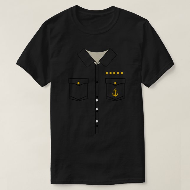 Boat Kapten Uniform Costume T Shirt (Design framsida)
