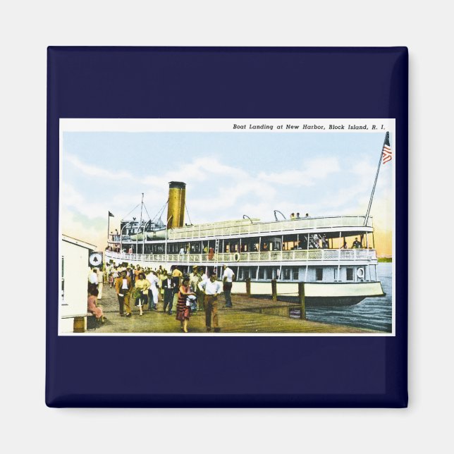 Boat Landing at New Harbour, Block Island, R.I. Magnet (Framsidan)