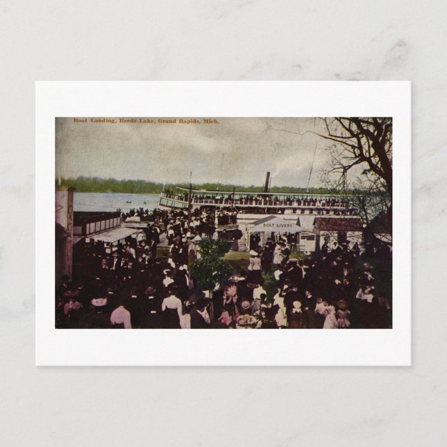 Boat Landing Reeds Sjö Grand Rapids, Michigan Vykort (Framsida)