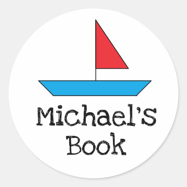 "Boat"-märke Runt Klistermärke (Framsida)