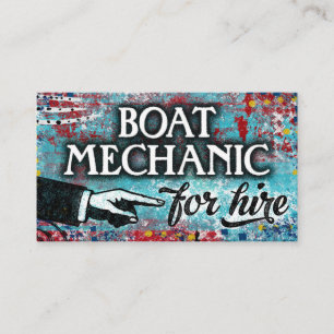 Boat Mechanile for Reer Affärskort - Blue Red Visitkort
