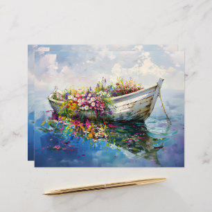 Boat med färgad Wildblommor Scrapbook Papper