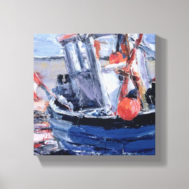 Boat med Red Buoy Canvastryck (Framsida)