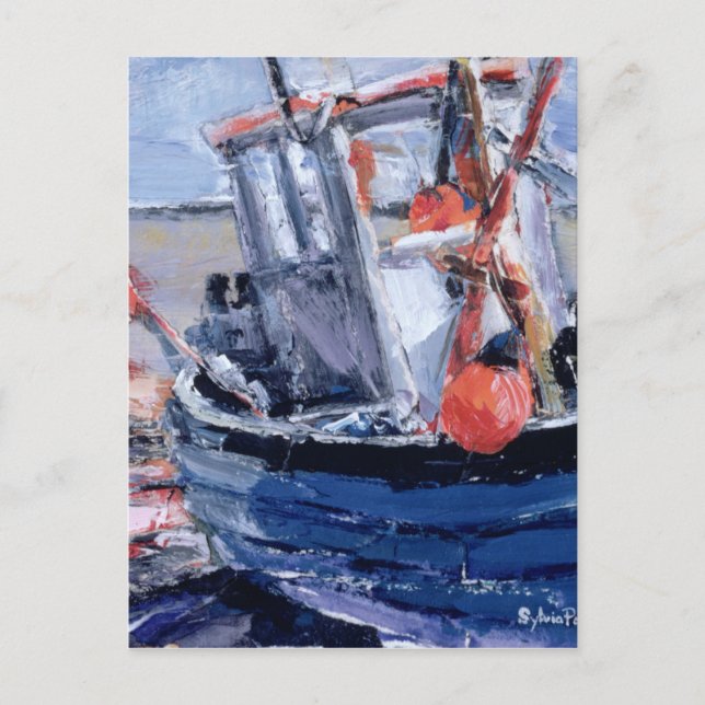 Boat med Red Buoy Vykort (Framsida)