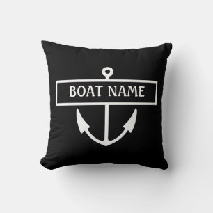 Boat Namn Anchor Dekorativ kudde