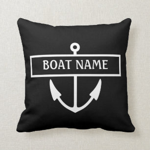 Boat Namn Anchor Dekorativ kudde