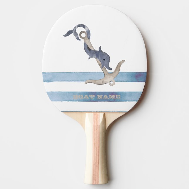 Boat Namn,Anchor Dolphin Light Blue Rand Pingisracket (Framsidan)