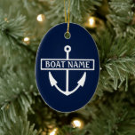 Boat Namn Anchor Julgransprydnad Keramik<br><div class="desc">Ankaren Boat namn</div>