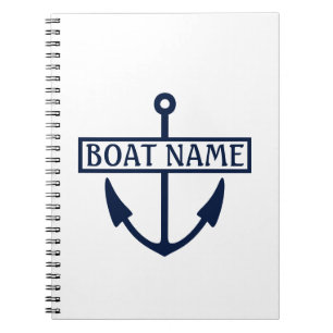 Boat Namn Anchor-kommendörens logg Anteckningsbok