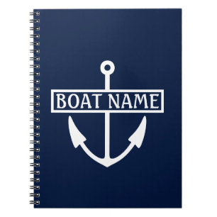 Boat Namn Anchor-kommendörens logg Anteckningsbok