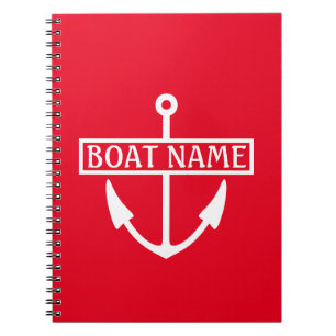 Boat Namn Anchor-kommendörens logg Anteckningsbok
