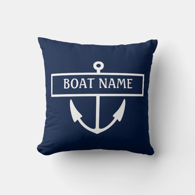 Boat Namn Anchor Kudde (Framsida)