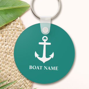 Boat Namn Anchor Nautical Stil Nyckelring