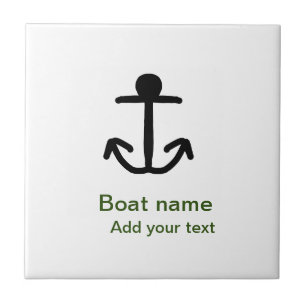 Boat namn anpassningsbar ankarpunkt som seglar und kakelplatta