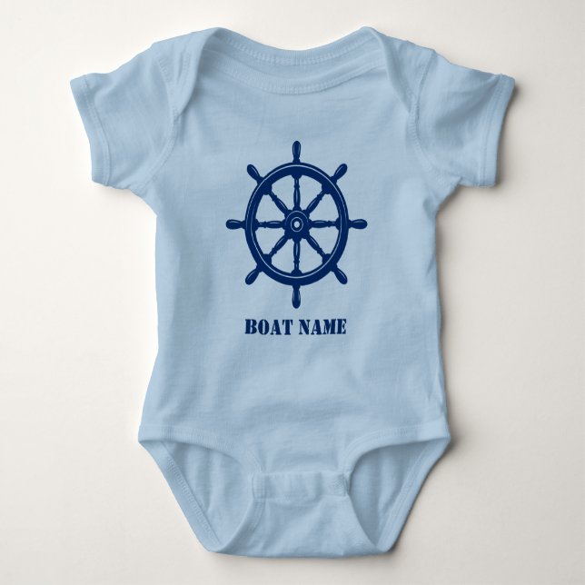 Boat Namn eller Din Frakt Helm Whem Navy Blue T Shirt (Framsida)