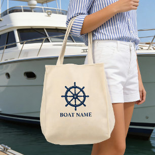 Boat Namn Fraktas Wheel Helm Eco Friendly Livsmede Tygkasse