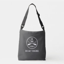 Boat Namn Nautical Anchor Oars Rope Stars Grått