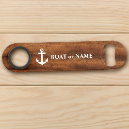 Boat Namn Nautical Classic Anchor Wood Stil Långa Flaskppnare