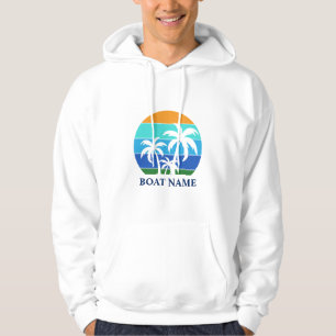 Boat Namn Sol Handflatan Träd Hoodie