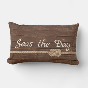 Boat Namn vid toppen med Rope Knot Lumbarkudde
