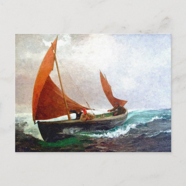 Boat når stranden vykort (Framsida)