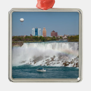 Boat och American Falls från Niagara Falls Julgransprydnad Metall