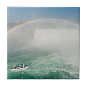 Boat och Horseshoe Falls från Niagara Falls Kakelplatta