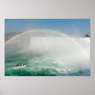 Boat och Horseshoe Falls från Niagara Falls Poster