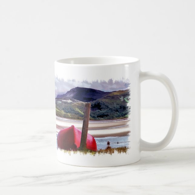 BOAT OCH MOUNTAIN LANDSCAPE COFFEE MUGG (Höger)
