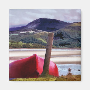 BOAT OCH MOUNTAIN LANDSCAPE MAGNET