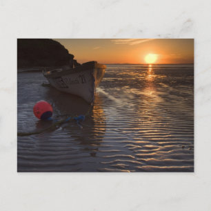 Boat och solnedgång vykort