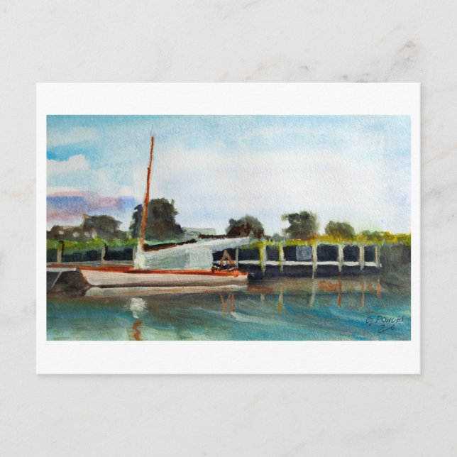 Boat on Norfolk Broads Vykort (Framsida)