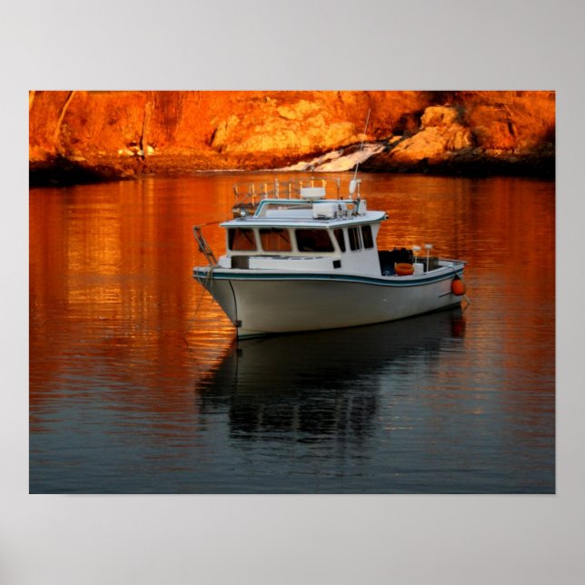Boat on Perkins Cove Maine Poster (Framsidan)