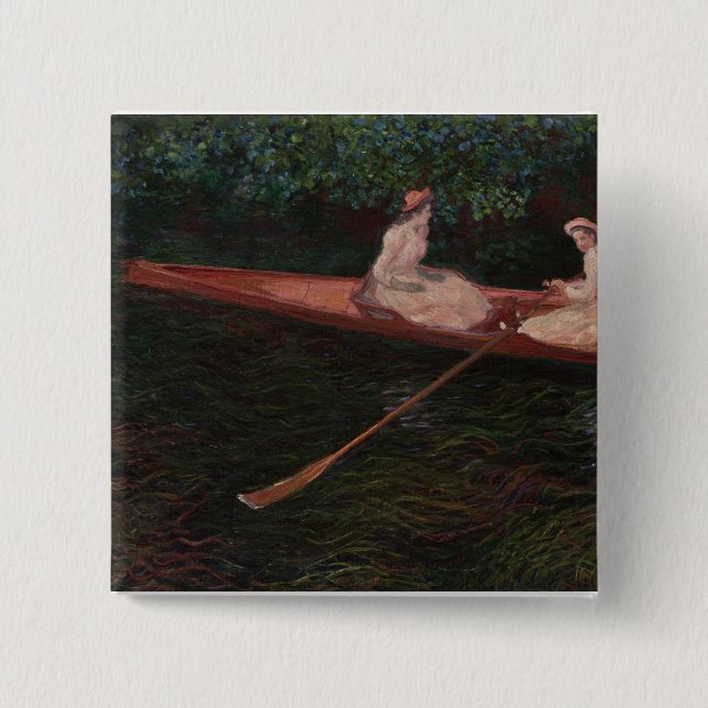 Boat on the Epte - Claude Monet - c1890 Knapp (Framsida)