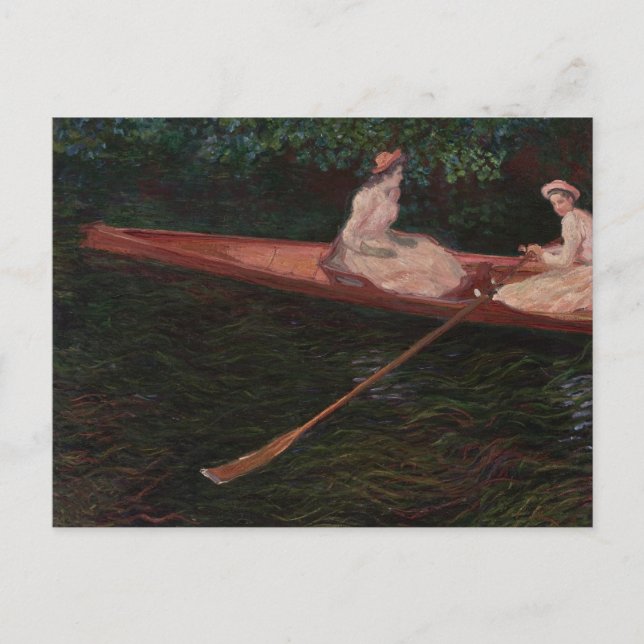 Boat on the Epte - Claude Monet - c1890 Vykort (Framsida)