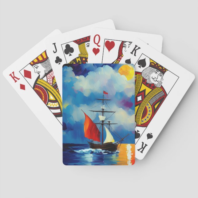Boat på natten casinokort (Baksidan)