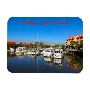 Boat på Shelter Cove Marina Hilton Head Island SC Magnet