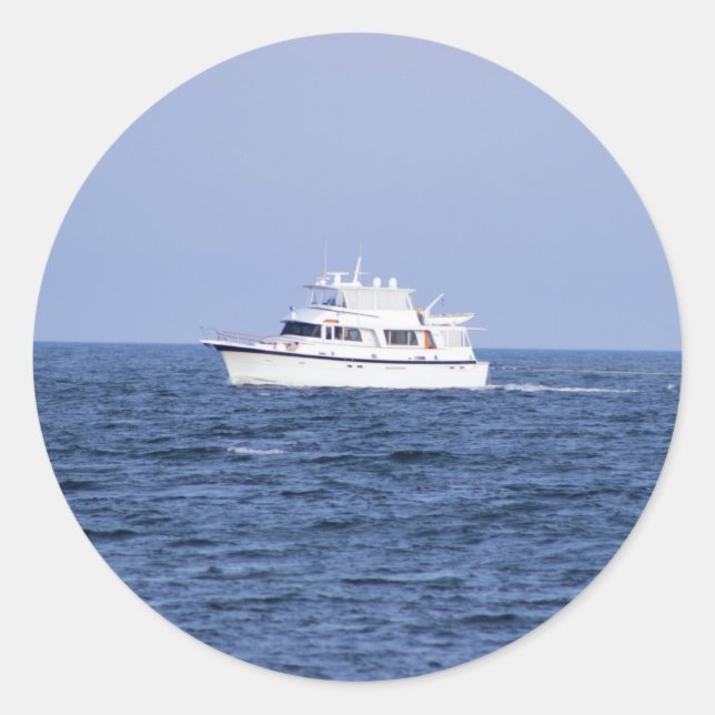 Boat Photo Runt Klistermärke (Framsida)