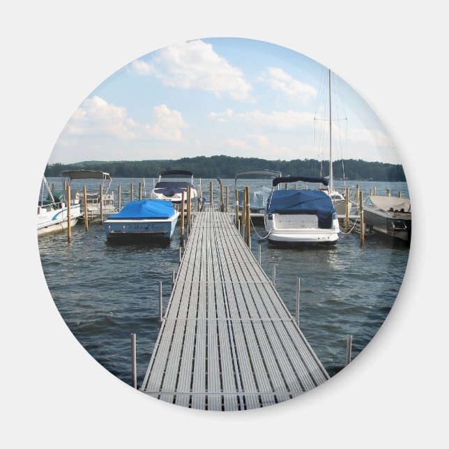 Boat Pier - Chautauqua Sjö Magnet (Framsidan)