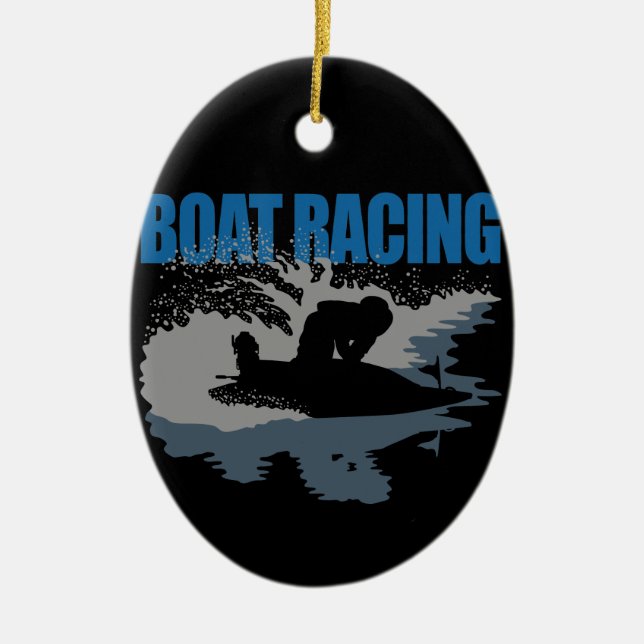 boat racing julgransprydnad keramik (Framsidan)