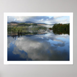 Boat Reflections on Derwentwater Poster