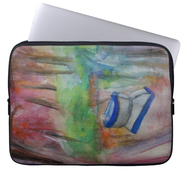 Boat Romantic Watercolor Laptop sleeve 13" (Framsidan)