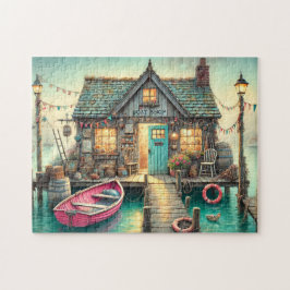 Boat Shop Dockside Rowboat Seaside Treasure Pussel
