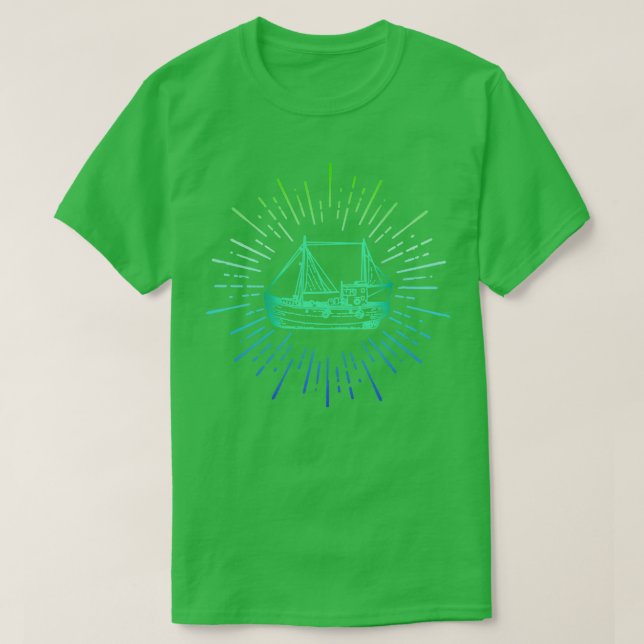 Boat Teckning T Shirt (Design framsida)