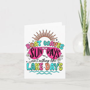Boat Wave Sol Rays Aint Ingenting som Sjö Days Sum Kort
