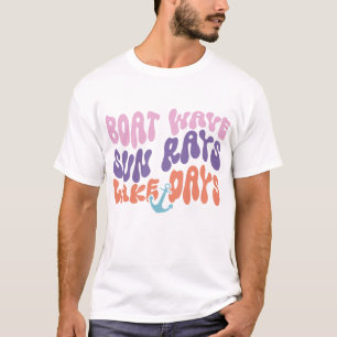 Boat Wave Sol Rays Sjö Days T Shirt