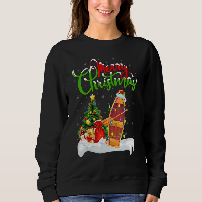 Boat   Xmas Decorations Santa Boat Christmas T Shirt (Framsida)